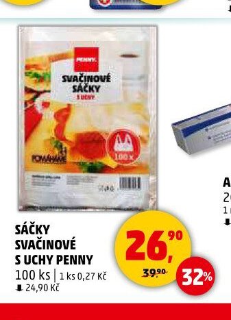 Sáčky svačinové s uchy Penny 100 ks