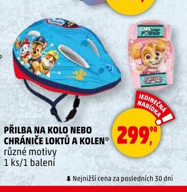 Přilba na kolo nebo chrániče loktů a kolen