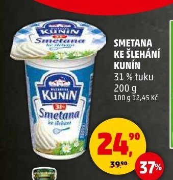 SMETANA KE ŠLEHÁNÍ KUNÍN