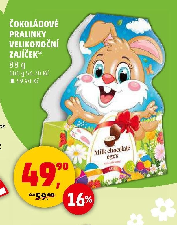 Čokoládové pralinky velikonoční zajíček