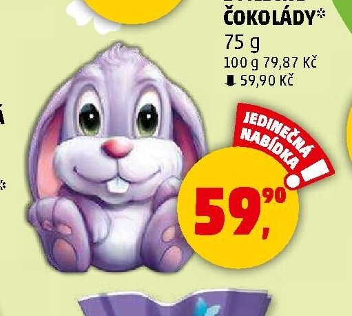 Zajíček z mléčné čokolády