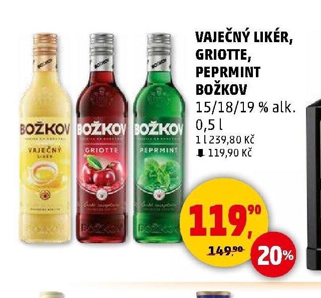 VAJEČNÝ LIKÉR, GRIOTTE, PEPRMINT BOŽKOV