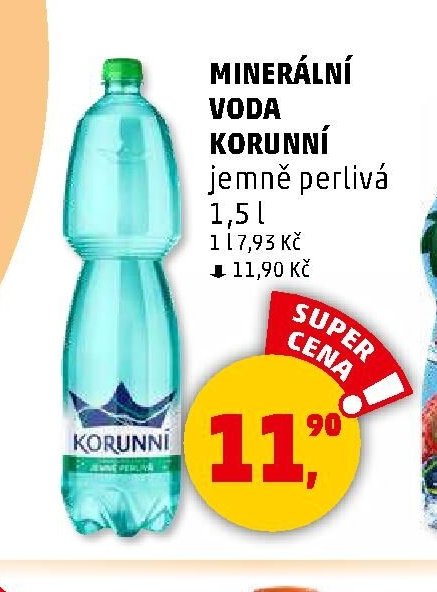MINERÁLNÍ VODA KORUNNÍ jemně perlivá 1,5 l