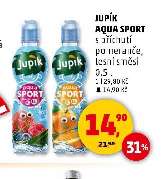 JUPÍK AQUA SPORT s příchutí pomeranče, lesní směsi 0,5 l