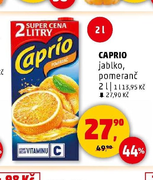 CAPRIO jablko, pomeranč 2 l