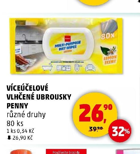 VÍCEÚČELOVÉ VLHČENÉ UBROUSKY PENNY