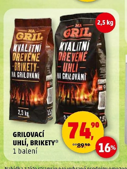 GRILOVACÍ UHLÍ, BRIKETY