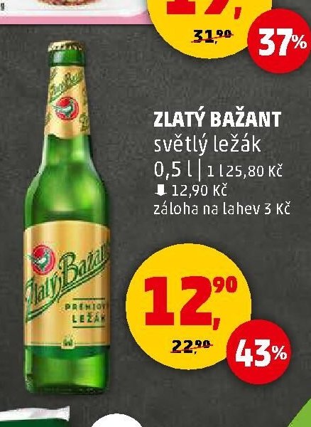 Zlatý Bažant světlý ležák