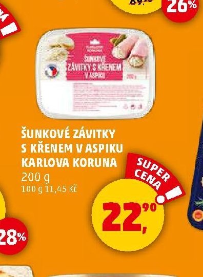Šunkové závitky s křenem v aspiku Karlova Koruna