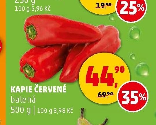 Kapie červené balené