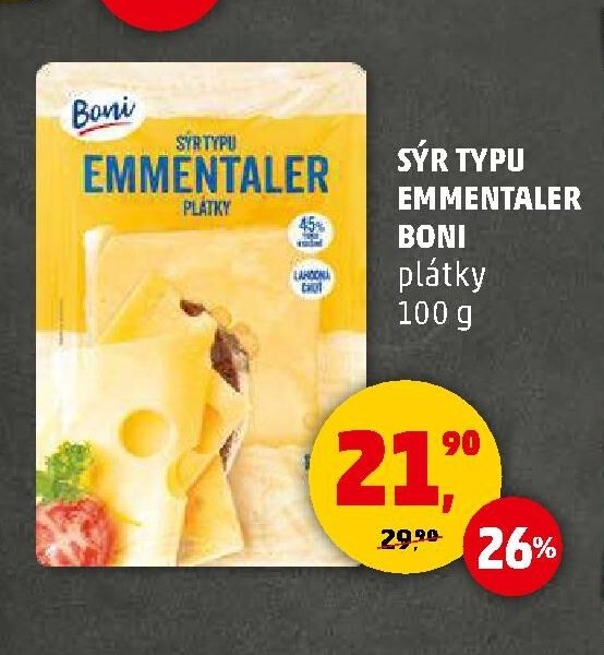 Sýr typu Emmentaler Boni 100 g