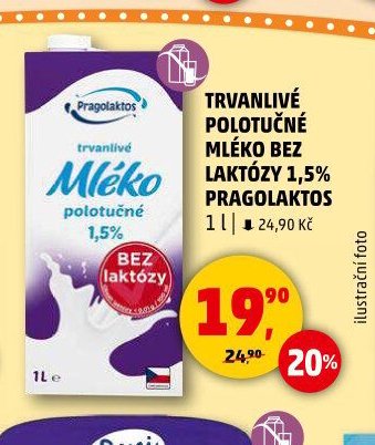 TRVANLIVÉ POLOTUČNÉ MLÉKO BEZ LAKTÓZY PRAGOLAKTOS