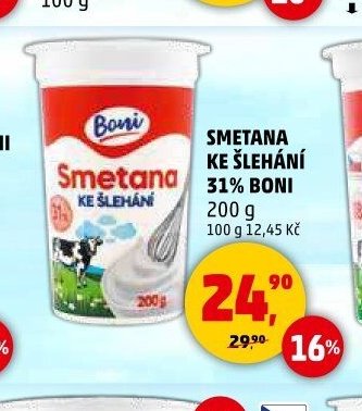 Smetana ke šlehání 31% Boni