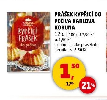 PRÁŠEK KYPŘÍCÍ DO PEČIVA KARLOVA KORUNA