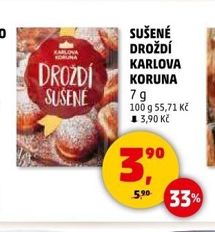 SUŠENÉ DROŽDÍ KARLOVA KORUNA