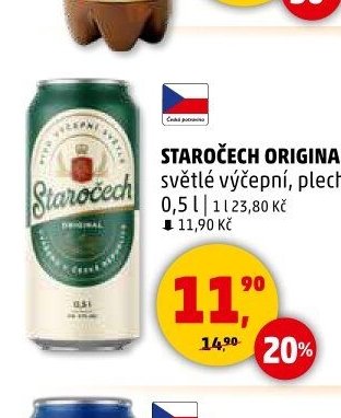 Staročech Original světlé výčepní, plech 0,5 l