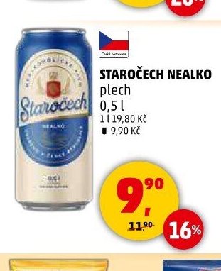 Staročech nealko plech 0,5 l