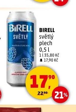 Birell světlý plech 0,5 l