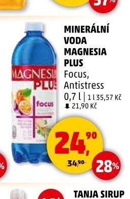 MINERÁLNÍ VODA MAGNESIA PLUS Focus, Antistress 0,7 l