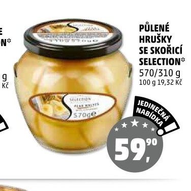 Půlené hrušky se skořicí SELECTION