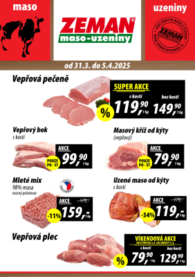 aktuální leták ZEMAN maso - uzeniny 31.3.2025-5.4.2025