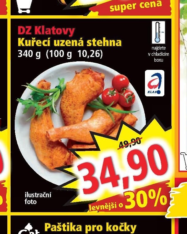 DZ Klatovy Kuřecí uzená stehna 340 g