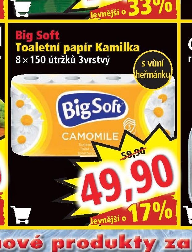 Big Soft Toaletní papír Kamilka 8 rolí