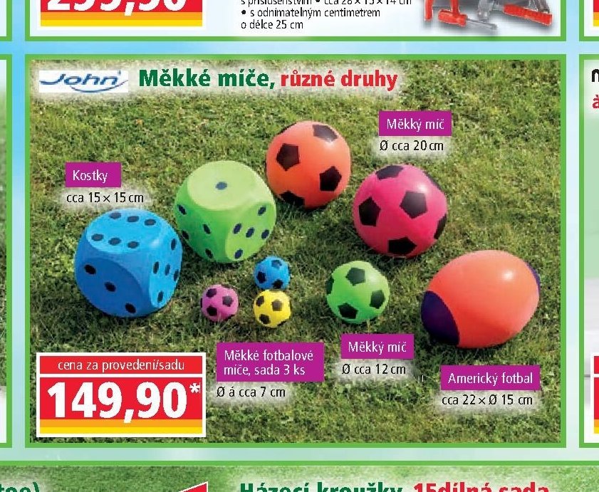 Měkké míče různé druhy