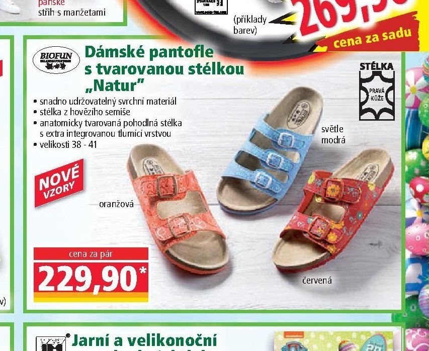 Dámské pantofle s tvarovanou stélkou Natur