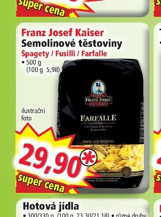 Franz Josef Kaiser Semolinové těstoviny