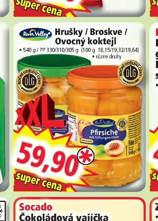 Hrušky / Broskve / Ovocný koktejl
