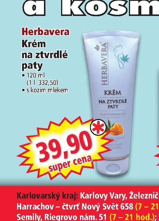Herbavera Krém na ztvrdlé paty