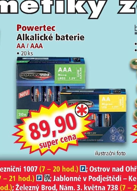 Powertec Alkalické baterie