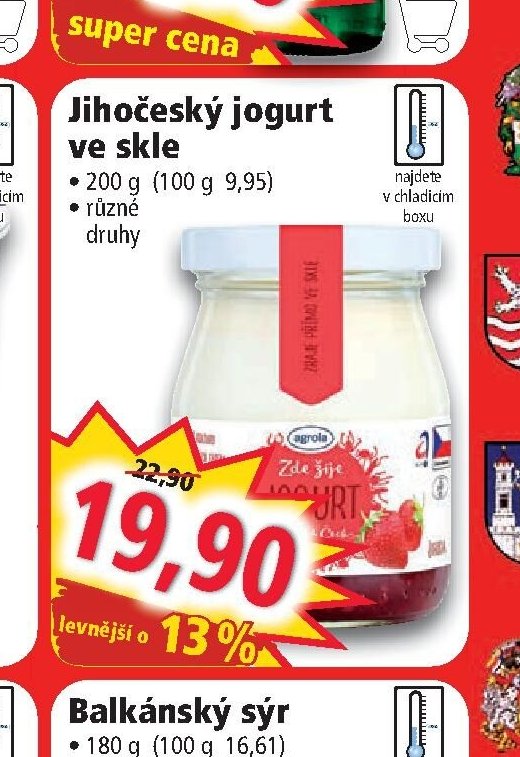 Jihočeský jogurt ve skle