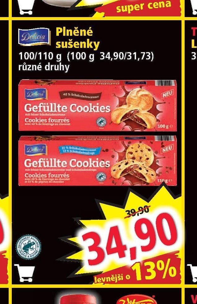 Plněné sušenky 100/110 g