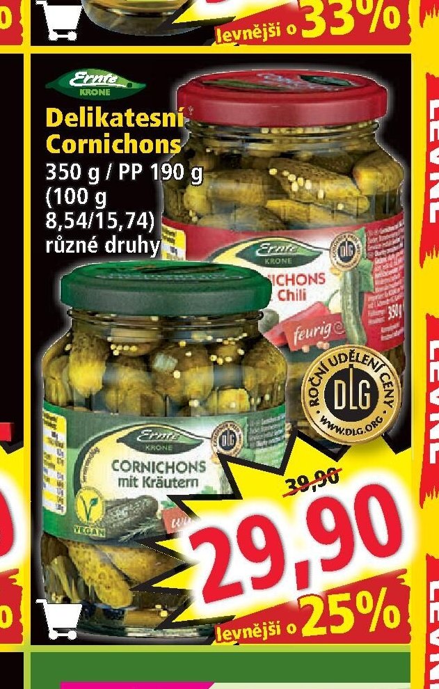 Ernte Delikatesní Cornichons 350 g