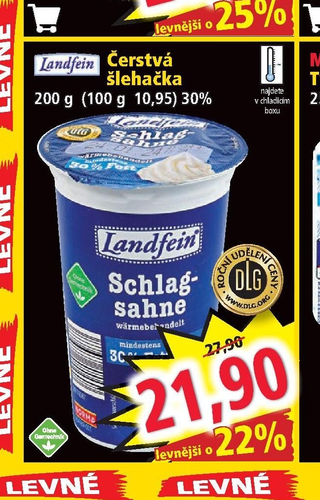 Landfein Čerstvá šlehačka 200 g