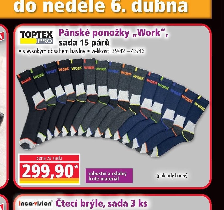 Pánské ponožky „Work“, sada 15 párů