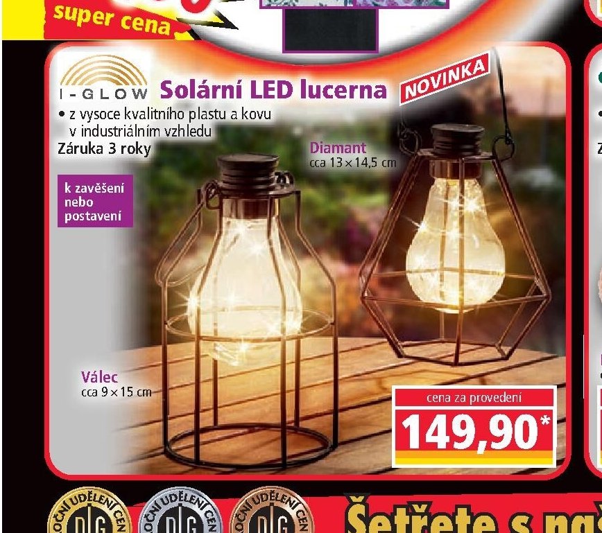 Solární LED lucerna