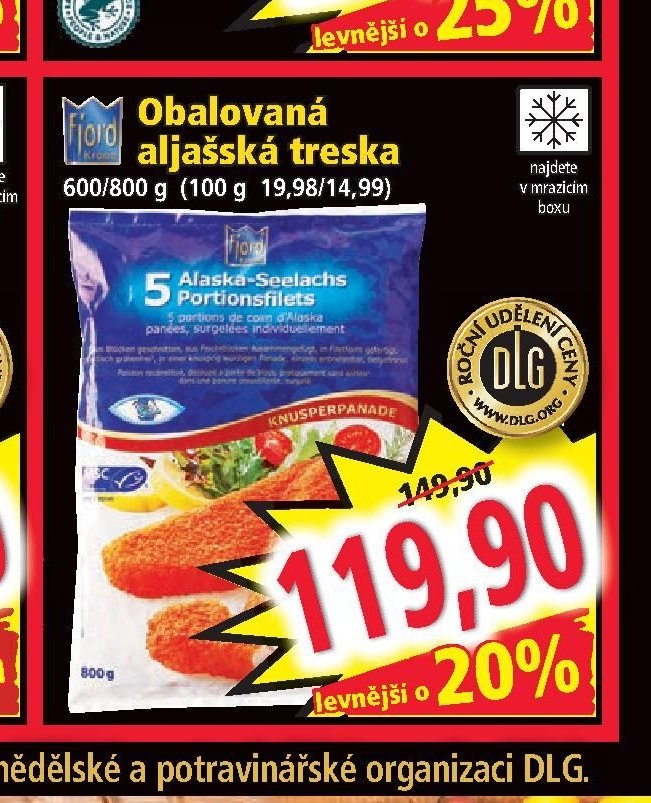 Obalovaná aljašská treska