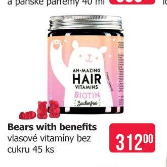 Bears with benefits vlasové vitamíny bez cukru 45 ks