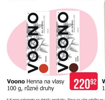 Voono Henna na vlasy 100 g, různé druhy