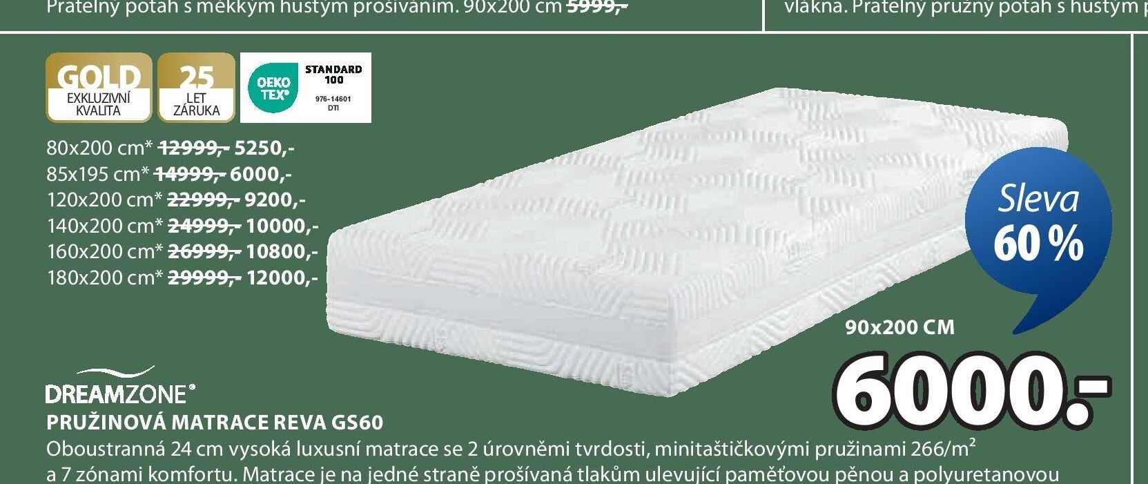 Pružinová matrace DREAMZONE REA GS60