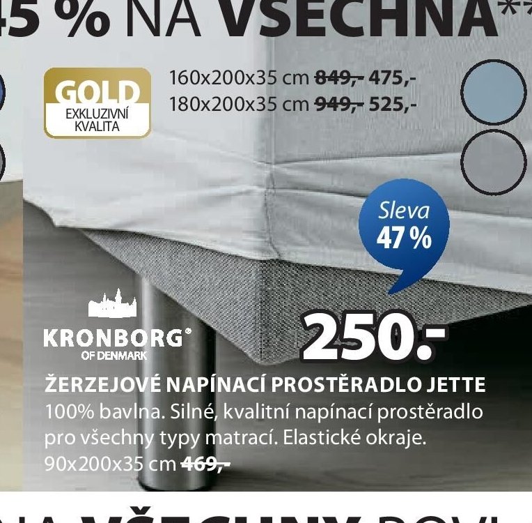 Žerzejové napínací prostěradlo JETTE