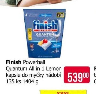 Finish Powerball Quantum All in 1 Lemon kapsle do myčky nádobí 135 ks 1404 g