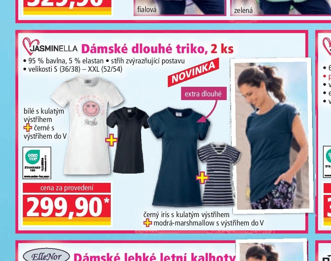 Dámské dlouhé triko, 2 ks