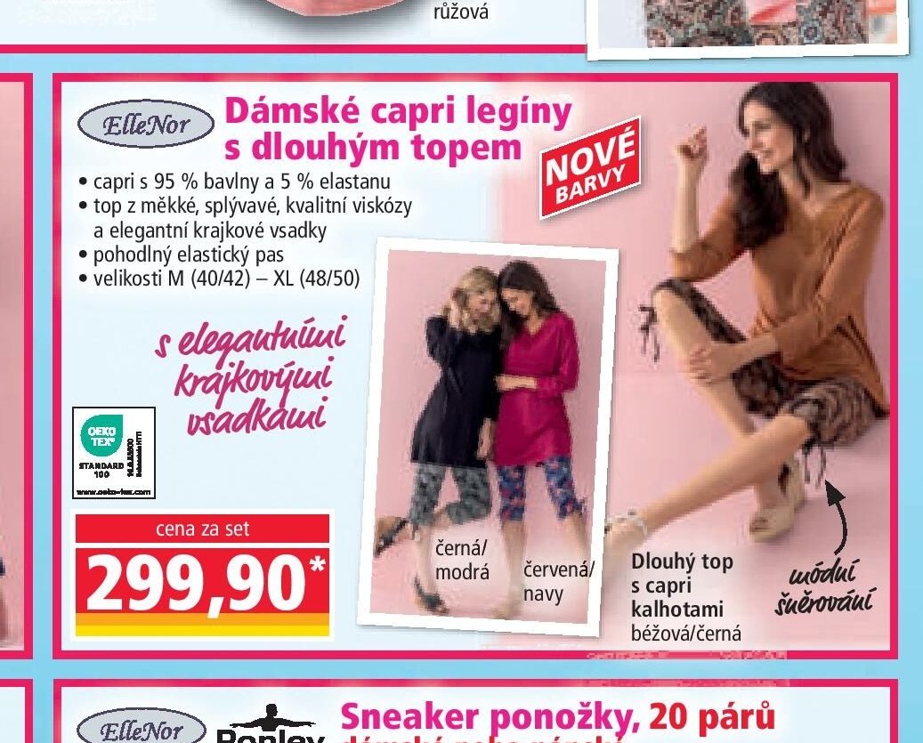 Dámské capri legíny s dlouhým topem