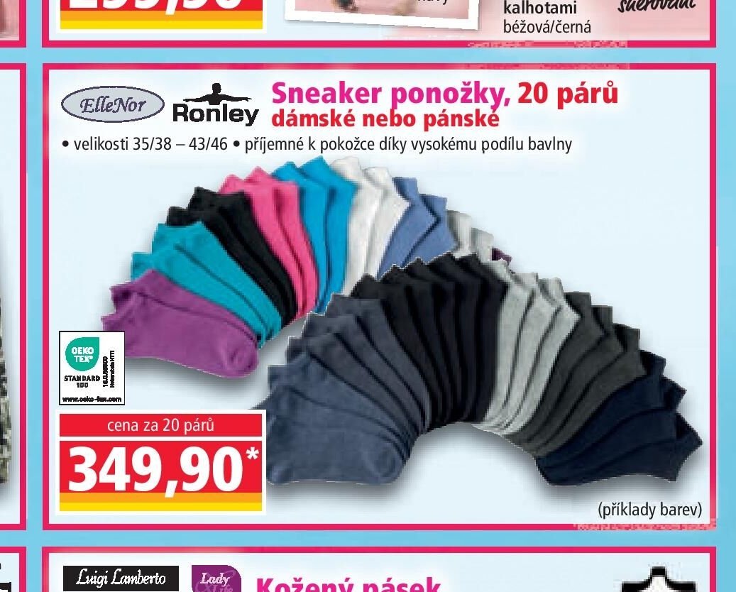 Sneaker ponožky, 20 párů
