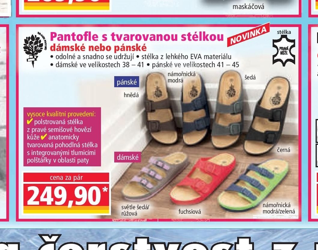 Pantofle s tvarovanou stélkou dámské nebo pánské