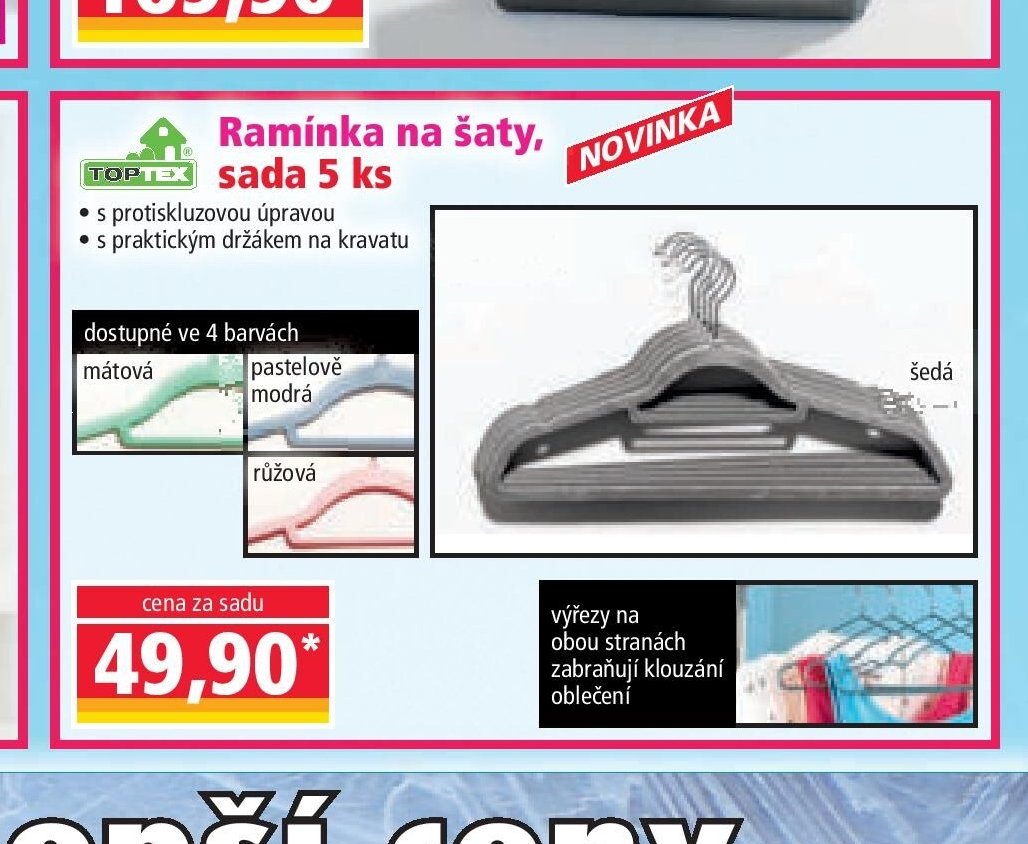 Ramínka na šaty, sada 5 ks